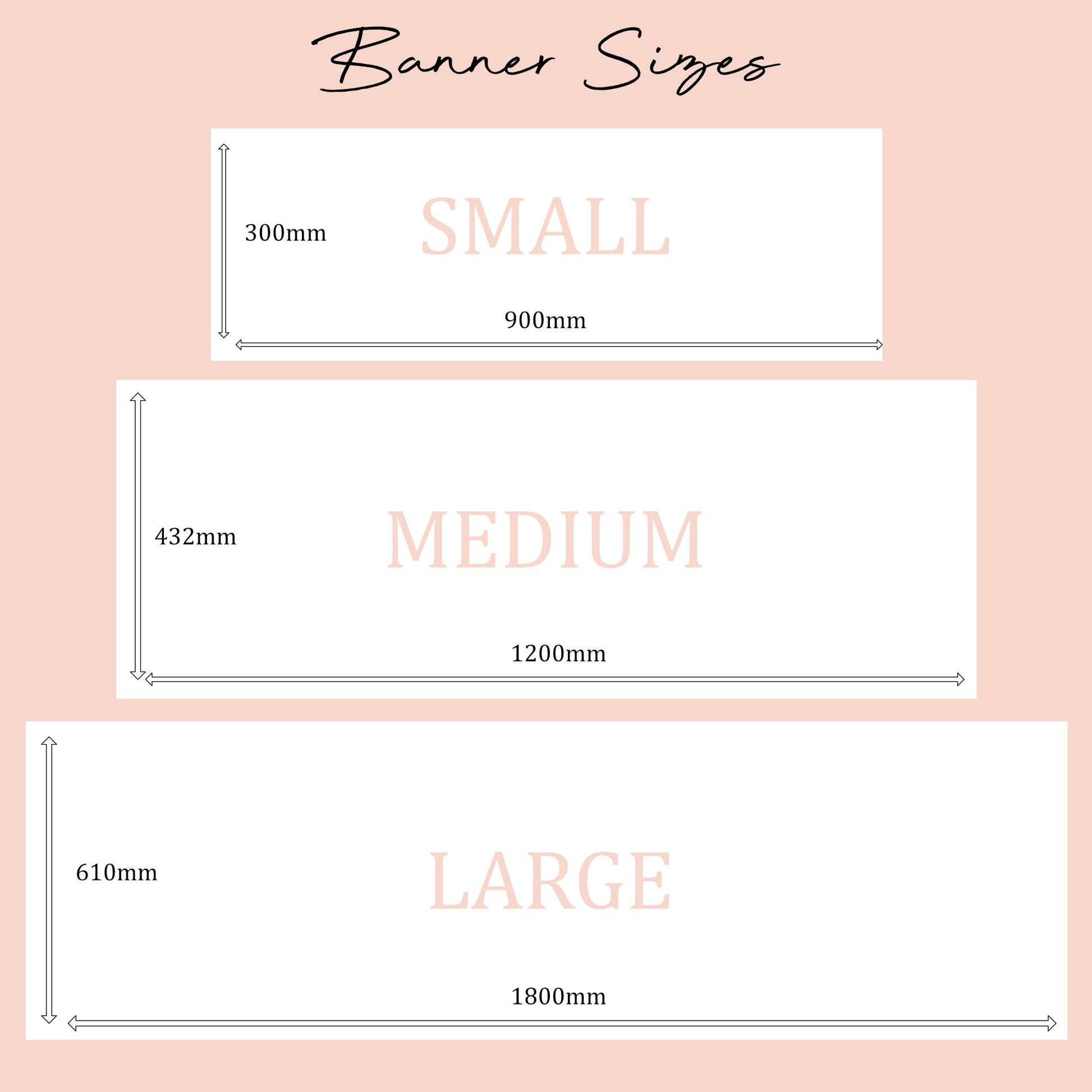a set of three labels with different sizes of labels