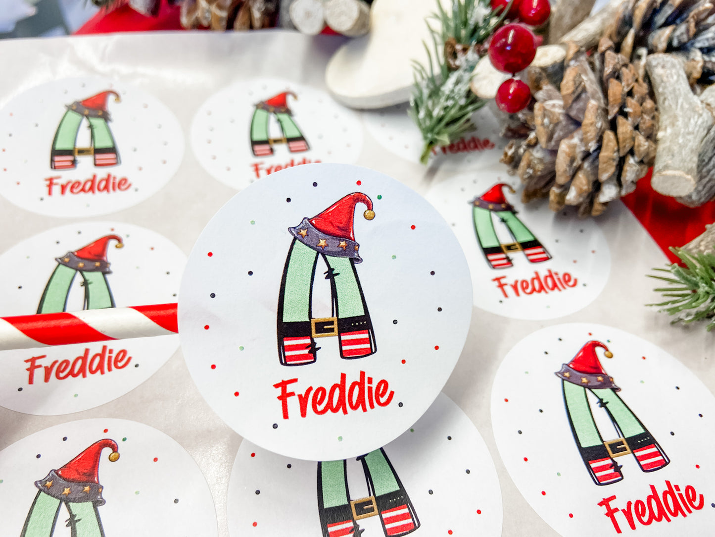 Personalised Christmas Stickers, Gift Labels, , Festive Name Stickers, Custom Present Tag, Christmas Eve Box Ideas, Santa Stocking Filler