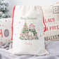 Personalised Christmas Santa Sack For Children Pink Snowman