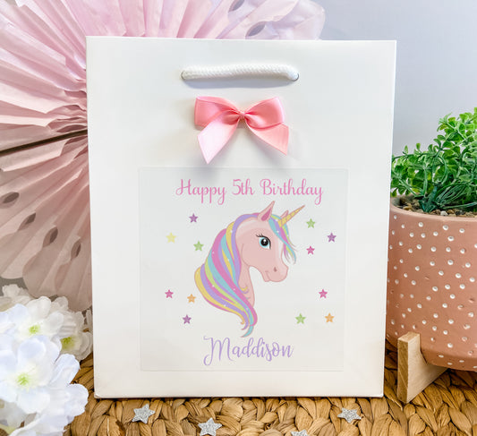 Personalised Birthday Gift Bag Unicorn