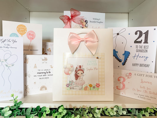 a bunch of cards that are on a shelf