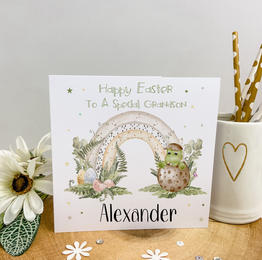 Personalised Dinosaur Easter Card