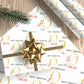 Personalised Christmas Wrapping Paper Snowman Gold Initial