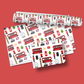 two rolls of wrapping paper on a red background