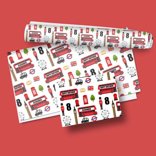 two rolls of wrapping paper on a red background