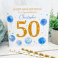 Personalised Male Birthday Card Balloons Gold & Blue