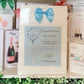 a bunch of greeting cards are on a shelf