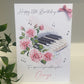 Personalised Birthday Card Female Music Piano