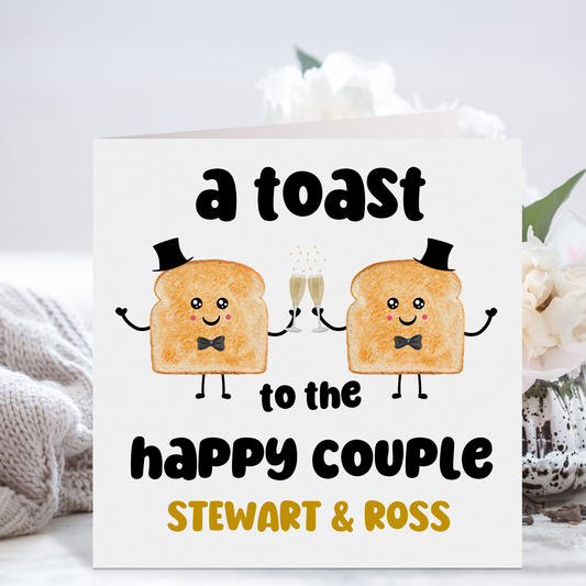 Personalised Funny Wedding Card Congratulations On Your Wedding Day Toast To Happy Couple Mr & Mr LGBT