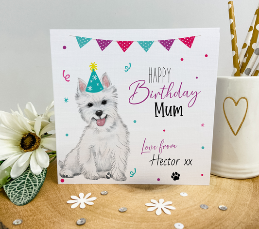 Personalised Birthday Card From Dog West Highland Terrier