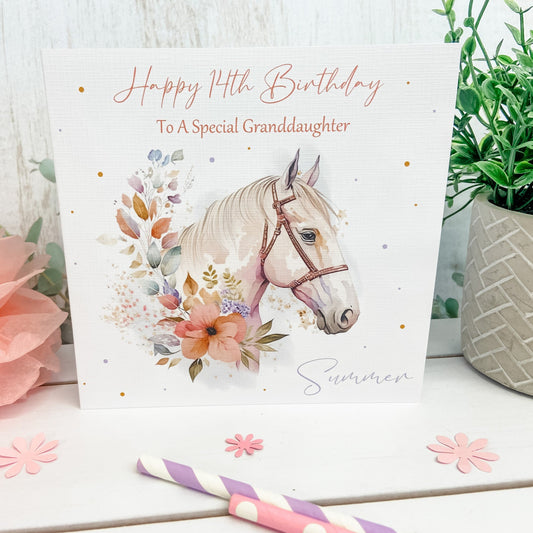 Personalised Birthday Card Horse Lover