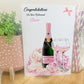 Personalised Retirement Card Pink Floral Champagne