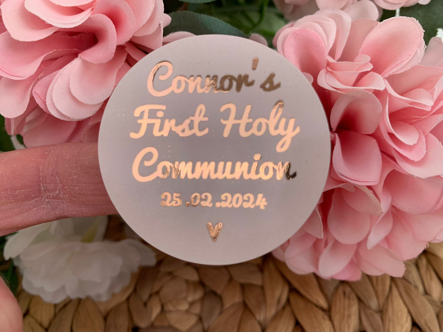 Personalised Gloss Foil First Holy Communion Party Bag Stickers