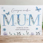 Personalised Mother's Day Card Blue Floral