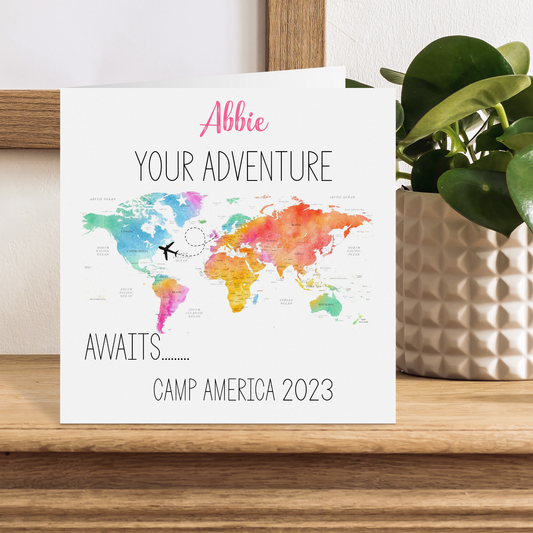 a card with a map of the world on it