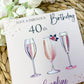 Personalised Birthday Card Peach Champagne Cocktails Trio