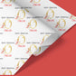 Personalised Christmas Wrapping Paper Snowman Gold Initial