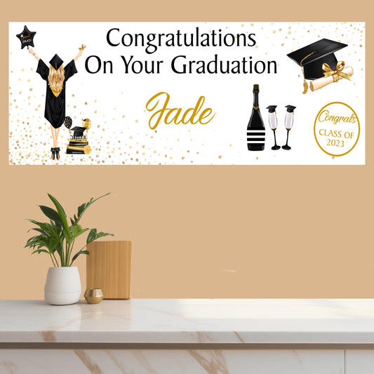Personalised Graduation Banner Congratulations Girl