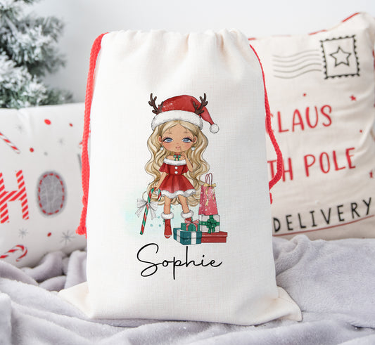 Personalised Christmas Santa Sack For Children