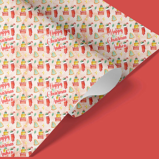 Personalised Christmas Wrapping Paper Christmas Stocking