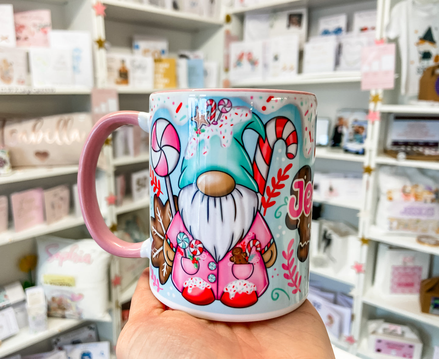 Personalised Christmas Gonk Mug, Stocking Filler, Christmas Eve Box, Hot Chocolate Mug