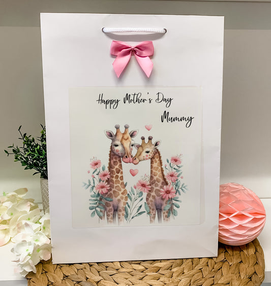 Personalised Mother's Day Gift Bag Giraffe