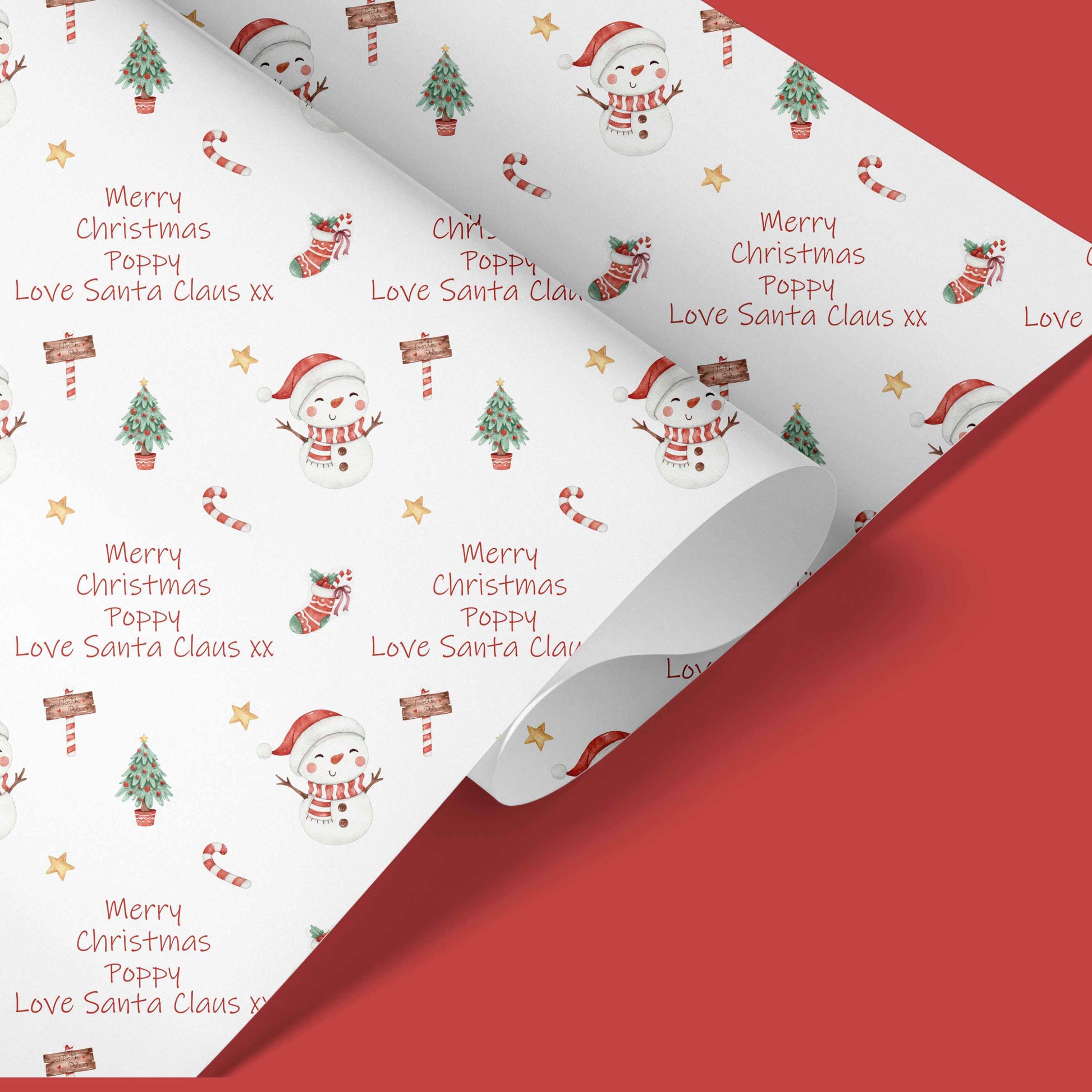 CHRISTMAS LOVE FROM SANTA WRAPPING PAPER GIFT WRAP PERSONALISED