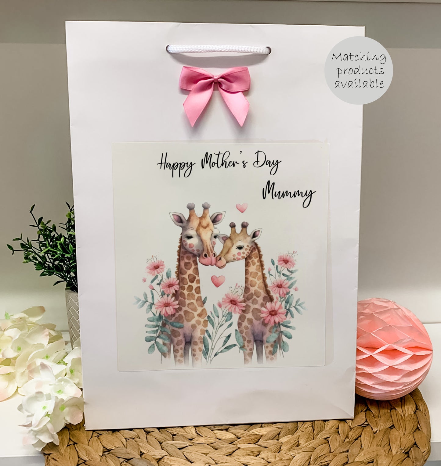 Personalised Mother's Day Card Giraffe