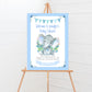 Custom Baby Shower Welcome Sign Blue Elephant Boy Decorations