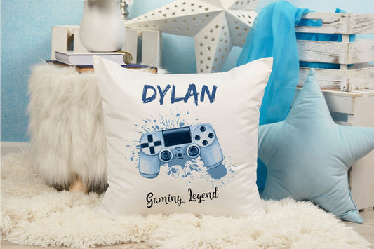 Personalised Cushion Cover Gaming Legend Gift - 3 Colour Options