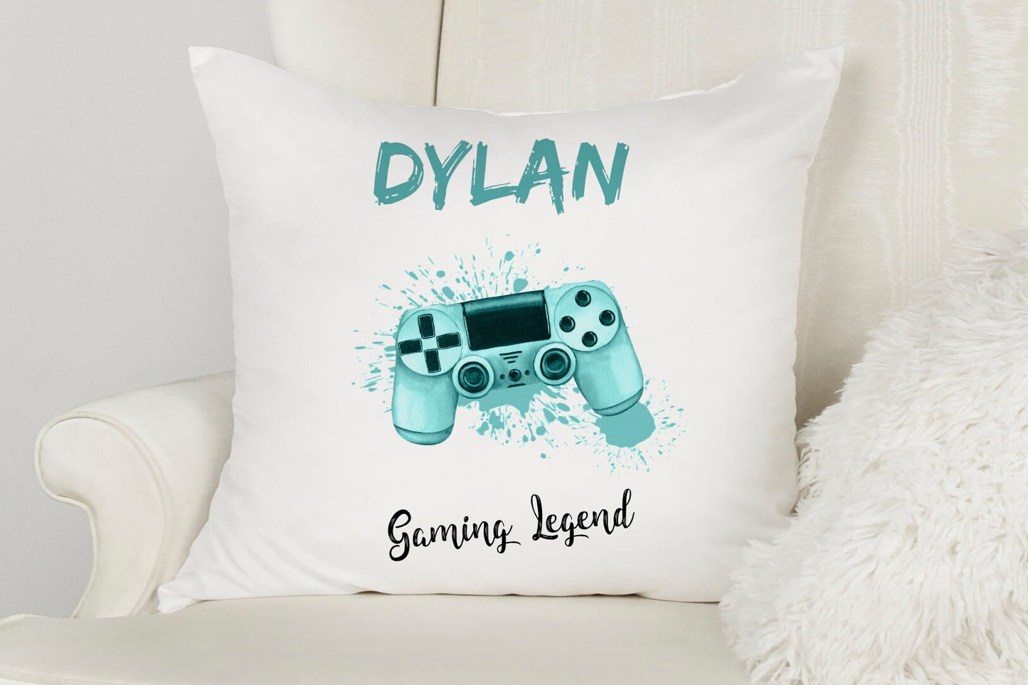 Personalised Cushion Cover Gaming Legend Gift - 3 Colour Options