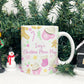 Christmas Mug Personalised Gingerbread Pink Red Hot Chocolate, Christmas Eve Box Stocking Filler