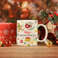 Christmas Mug Personalised Gingerbread Red or Pink Hot Chocolate, Christmas Eve Box Stocking Filler