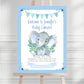Custom Baby Shower Welcome Sign Blue Elephant Boy Decorations