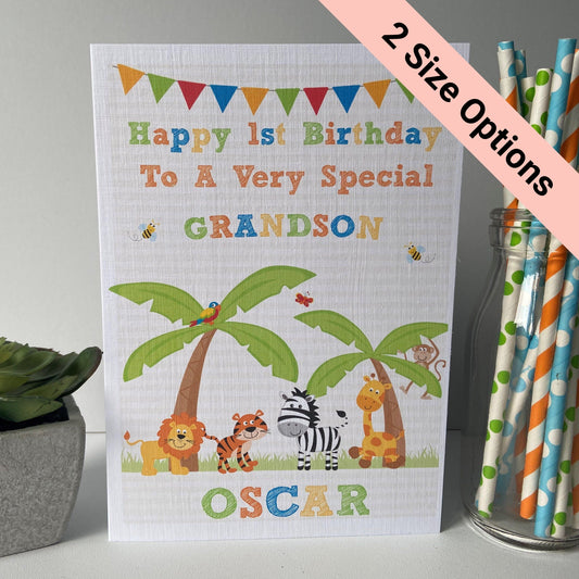 Personalised Birthday Card Jungle Animals