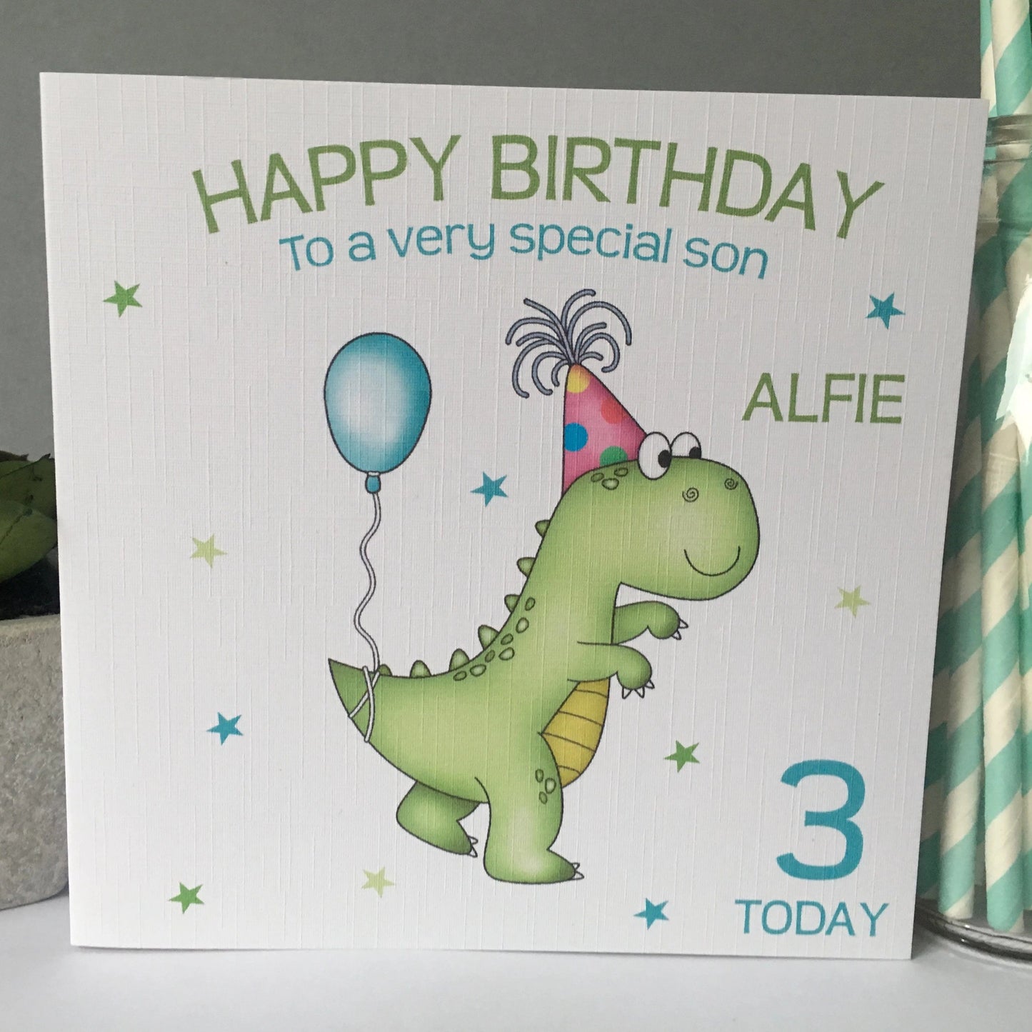 Personalised Birthday Card Dinosaur