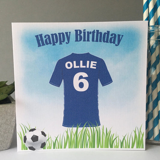 Personalised Birthday Card Football Shirt