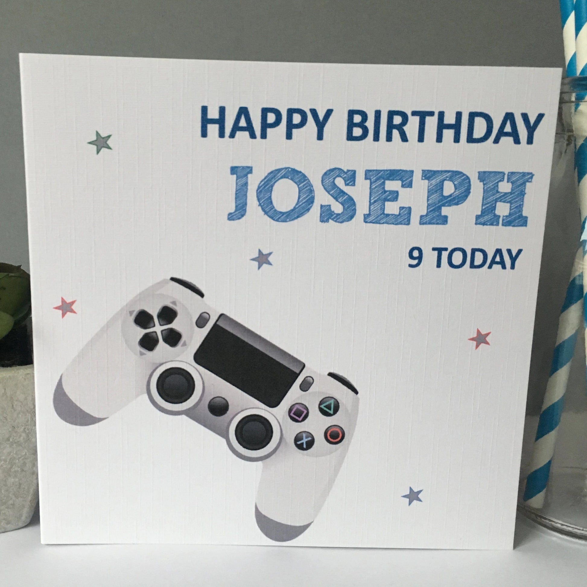 Personalised Boys Birthday Card Gaming Playstation Son Brother Grandson Male
