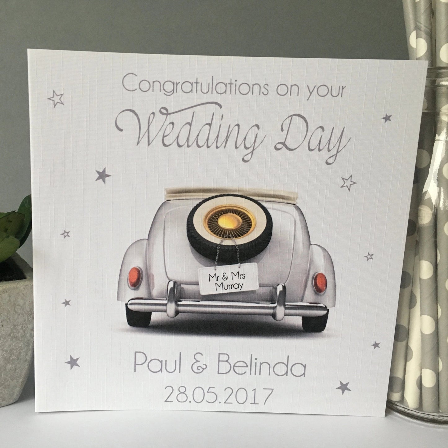 Personalised Congratulations On Your Wedding Day Car