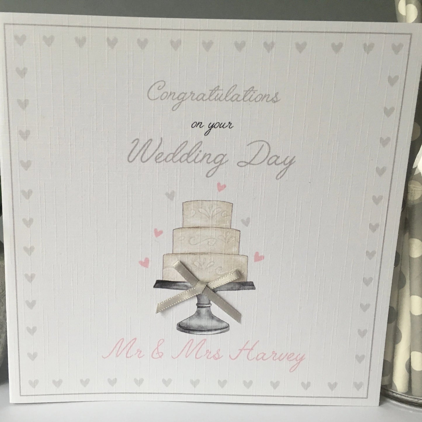 Personalised Handmade Congratulations On Your Wedding Day Card Cake