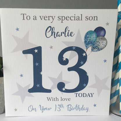 Personalised Male Boys Birthday Card Stars
