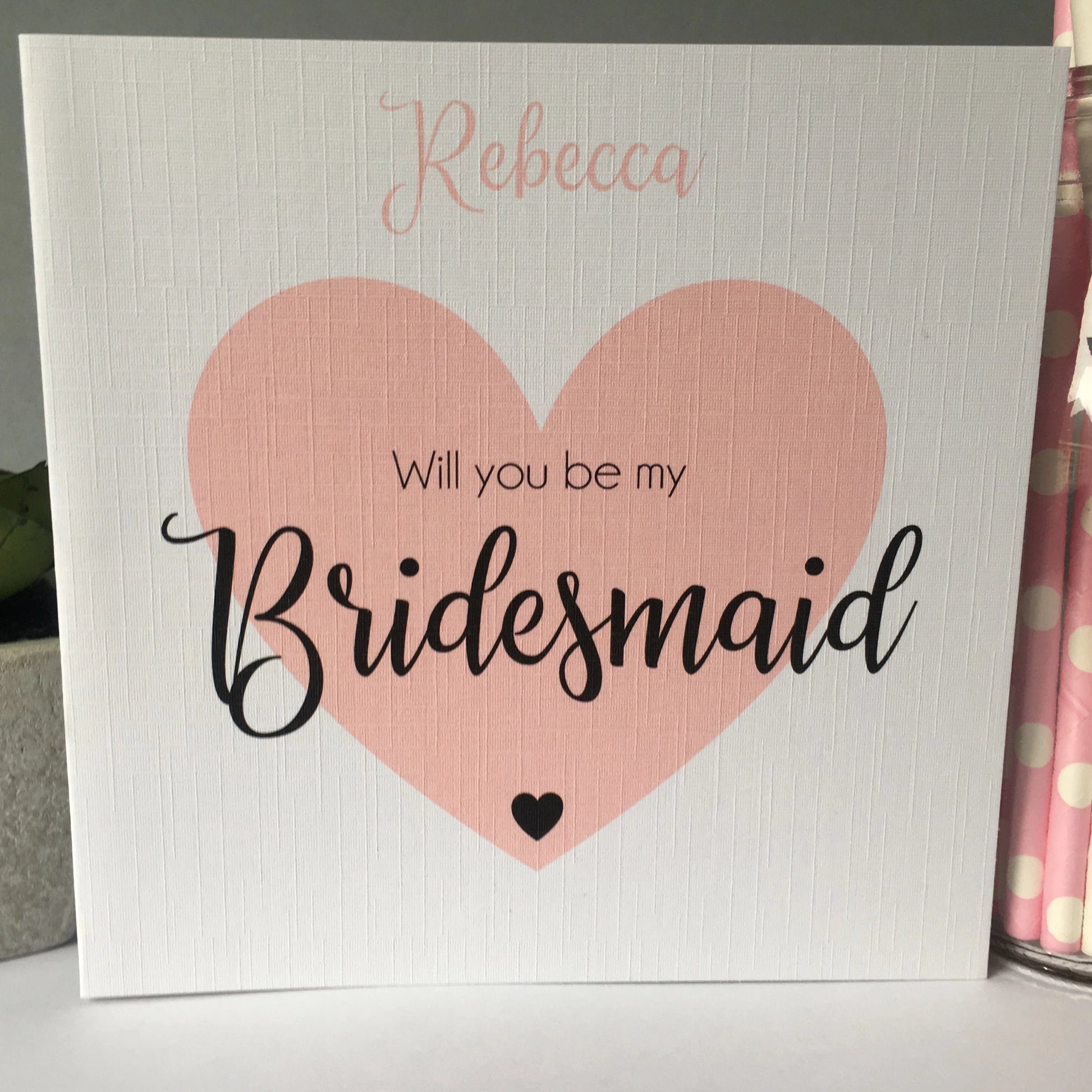 ersonalised Will You Be My Bridesmaid Wedding Card Flower Girl Maid of Honour